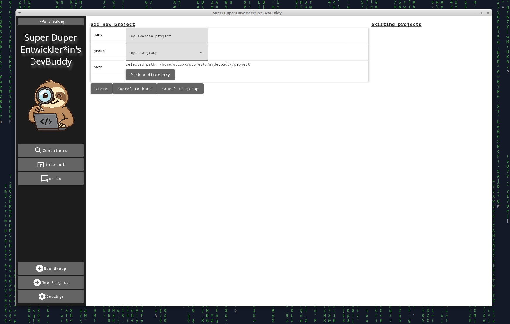 my devbuddy create a new project